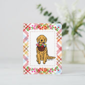 Golden Retriever Cartoon Postkarte (Stehend Vorderseite)