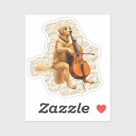 golden retriever cello aufkleber (Blatt)