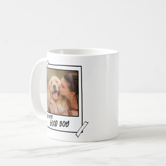 Golden Retriever Certified Good Boy Dog Foto Kaffeetasse (Vorderseite Links)