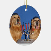 Golden retriever Chanukka Menorah Keramik Ornament (Rechts)