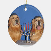 Golden retriever Chanukka Menorah Keramik Ornament (Links)