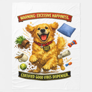 Golden Retriever Chaos-Modus aktiviert Fleecedecke