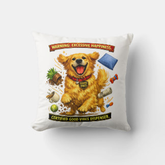 Golden Retriever Chaos-Modus aktiviert Kissen