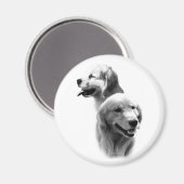 Golden Retriever Charcoal 2 - Magnet (Vorderseite/Rückseite)