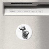 Golden Retriever Charcoal 2 - Magnet (In Situ (Geschirrspüler))