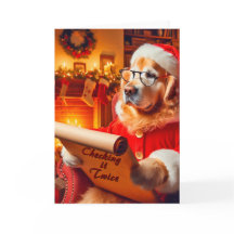 Golden Retriever Checkliste Weihnachtskarte