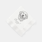 Golden Retriever Chef Dog Custom Cocktail Napkin Serviette (Ecke)