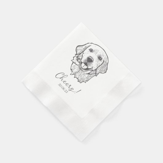 Golden Retriever Chef Dog Custom Cocktail Napkin Serviette (Ecke)