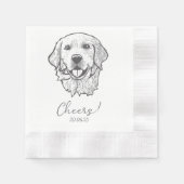 Golden Retriever Chef Dog Custom Cocktail Napkin Serviette (Vorderseite)