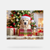 Golden Retriever Christmas Acrylschild (Vorderseite)