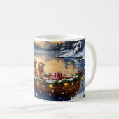 Golden Retriever Christmas Boat Holiday Kaffeetasse (VorderseiteRechts)