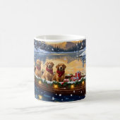 Golden Retriever Christmas Boat Holiday Kaffeetasse (Mittel)