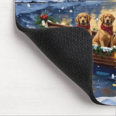 Golden Retriever Christmas Boat Holiday Mousepad (Ecke)