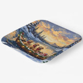 Golden Retriever Christmas Boat Holiday Pappteller (Gewinkelt)