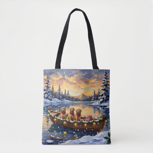 Golden Retriever Christmas Boat Holiday Tasche (Vorderseite)