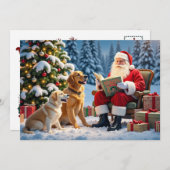 Golden Retriever Christmas Card Feiertagskarte (Vorne/Hinten)