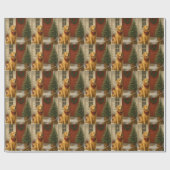 Golden Retriever Christmas Card Geschenkpapier (Flach)