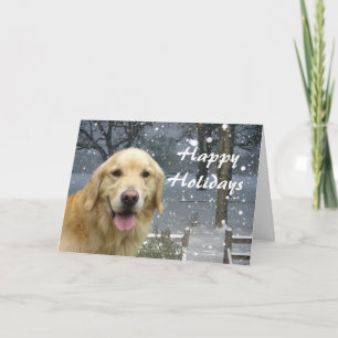 Golden Retriever Christmas Card Snowy Feiertagskarte