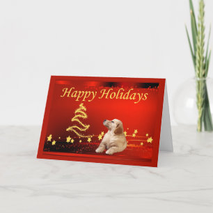 Golden Retriever Christmas Card Stars1 Feiertagskarte