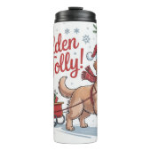 Golden Retriever Christmas Golden & Jolly Holiday Thermosbecher (Vorderseite)