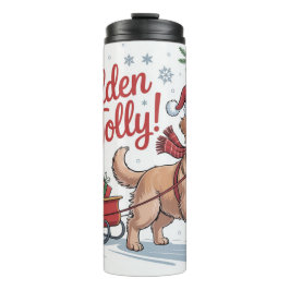 Golden Retriever Christmas Golden & Jolly Holiday  Thermosbecher