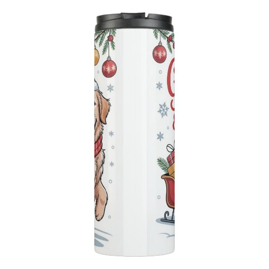 Golden Retriever Christmas Golden & Jolly Holiday Thermosbecher (Rückseite)