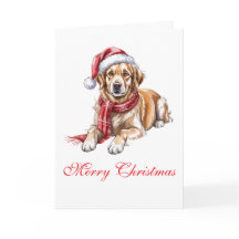  Golden Retriever Christmas Greeting Card