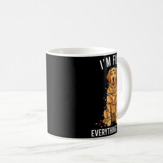 Golden Retriever Christmas I'm Fine Everything Is Kaffeetasse (VorderseiteRechts)