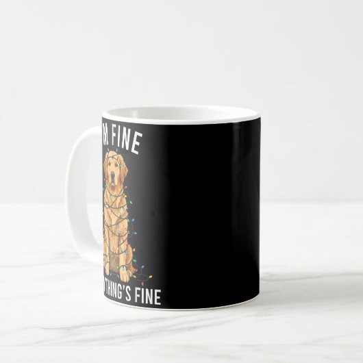 Golden Retriever Christmas I'm Fine Everything Is Kaffeetasse (Vorderseite Links)
