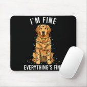 Golden Retriever Christmas I'm Fine Everything Is Mousepad (Mit Mouse)