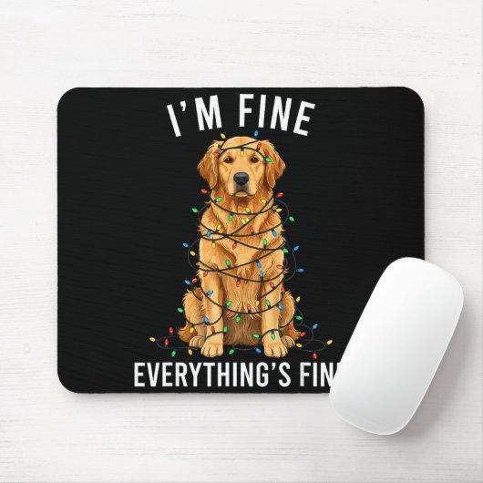 Golden Retriever Christmas I'm Fine Everything Is Mousepad (Mit Mouse)