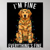 Golden Retriever Christmas I'm Fine Everything Is Poster (Vorne)