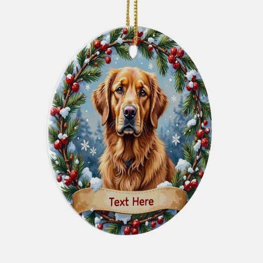 Golden Retriever Christmas Keramik Ornament (Rechts)