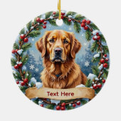 Golden Retriever Christmas Keramik Ornament (Hinten)