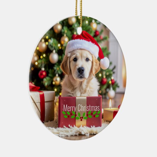 Golden Retriever Christmas Keramik Ornament (Rechts)