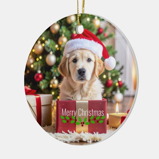 Golden Retriever Christmas Keramik Ornament (Links)