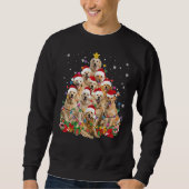 Golden Retriever Christmas Lights Tree Sweatshirt (Vorderseite)