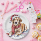 Golden Retriever Christmas Paper Plate Pappteller (Party)