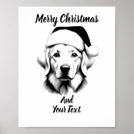Golden Retriever Christmas Poster Instant Download