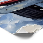 Golden Retriever Christmas Red Truck Holiday Poster (Ecke)