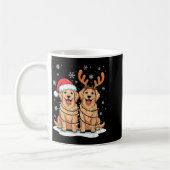 Golden Retriever Christmas Santa Hat Reindeer Ligh Kaffeetasse (Links)