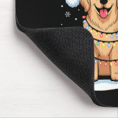 Golden Retriever Christmas Santa Hat Reindeer Ligh Mousepad (Ecke)
