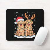 Golden Retriever Christmas Santa Hat Reindeer Ligh Mousepad (Mit Mouse)