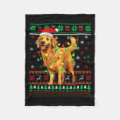 Golden Retriever Christmas Santa Hat Tree Lights P Fleecedecke (Vorderseite)