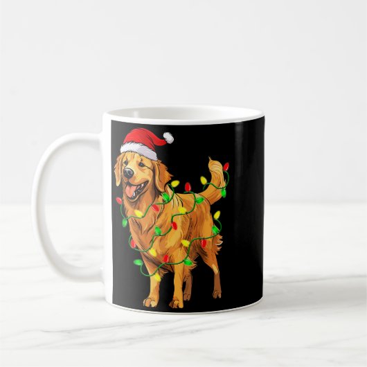 Golden Retriever Christmas Santa Hat Tree Lights P Kaffeetasse (Links)
