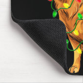 Golden Retriever Christmas Santa Hat Tree Lights P Mousepad (Ecke)