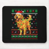 Golden Retriever Christmas Santa Hat Tree Lights P Mousepad (Vorne)