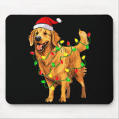 Golden Retriever Christmas Santa Hat Tree Lights P Mousepad (Vorne)