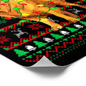 Golden Retriever Christmas Santa Hat Tree Lights P Poster (Ecke)