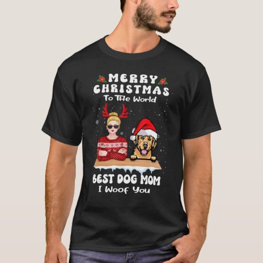 Golden Retriever Christmas To The World Best Dog M T-Shirt (Vorderseite)